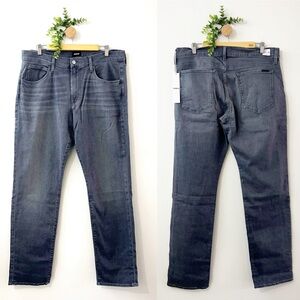 Hudson Byron Slim Straight Leg Jeans Zip Fly Gray